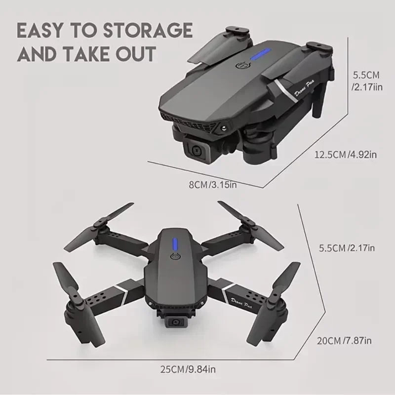 Novo E88 Pro Drone 4K – Fotos e Vídeos Cinematográficos na Palma da Sua Mão