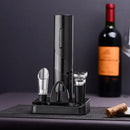Abridor de Vinho Elétrico Preto com Saca-Rolhas Automático e Carregamento USB - Perfeito para Uso Doméstico e Eventos