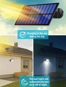 Luz Solar Externa à Prova d'Água com 106 LEDs, Sensor de Movimento, Controle Remoto e 4 Modos para Pátio, Garagem, Quintal e porta de casa.