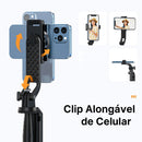 Tripé Selfie 1,8m com Controle Bluetooth e Rotação 360° para Celular – Ideal para Lives e Vlogs